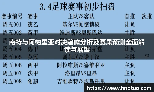 ac米兰官网南特与阿梅里亚对决前瞻分析及赛果预测全面解读与展望